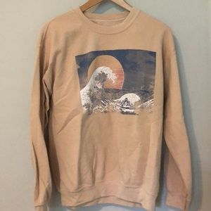 Pacsun PS/LA “Great Wave” Graphic Long-Sleeve Sweatshirt